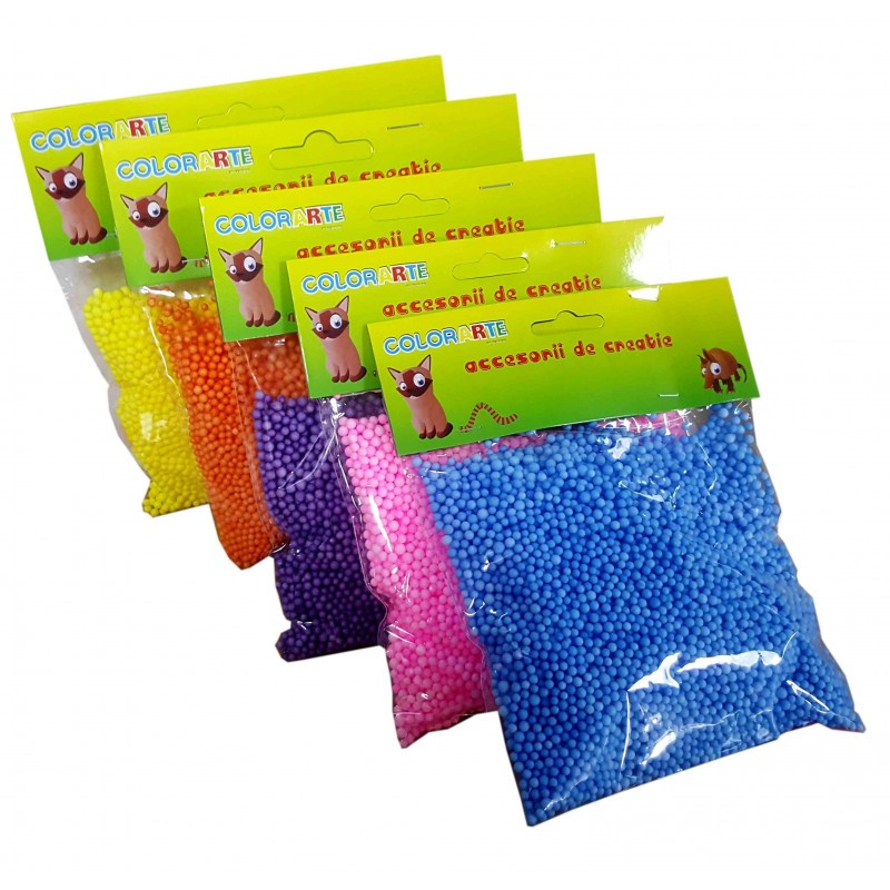 Accesorii creatie - polistiren - bile, diverse culori, 0.2cm, Colorarte, 23165 Accesorii creatie - polistiren - bile, diverse culori, 0.2cm, Colorarte, 23165