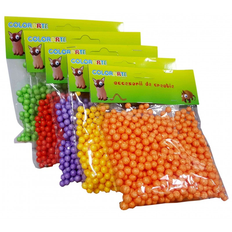 Accesorii creatie - polistiren - bile, diverse culori, 0.5cm, Colorarte, 23166 Accesorii creatie - polistiren - bile, diverse culori, 0.5cm, Colorarte, 23166