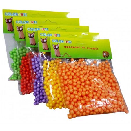 Accesorii creatie - polistiren - bile, diverse culori, 0.5cm, Colorarte, 23166