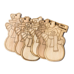 Accesorii creatie - lemn decupat - Om de zapada, set 6 buc, Colorarte, FS-M2