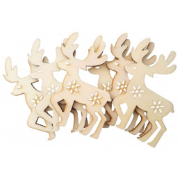 Accesorii creatie - lemn decupat - reni, set 6 buc, Colorarte, FS-MF
