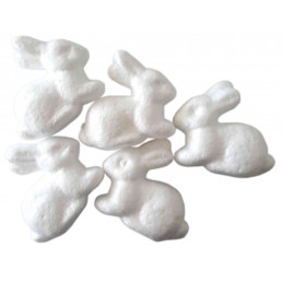Accesorii creatie Colorarte polistiren, iepure, 6cm, 5 bucati/set