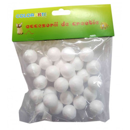 Accesorii creatie - polistiren - sfera mica, alb, 2cm, set 60-70 buc, Colorarte