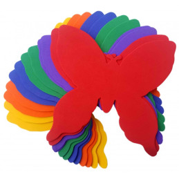 Forme decorative - hartie gumata - fluture, 14x15cm, 1mm, diverse culori, set 12 buc, Colorarte