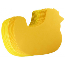 Forme decorative - hartie gumata - gaini, 14x15cm, galben, set 20 buc, Colorarte