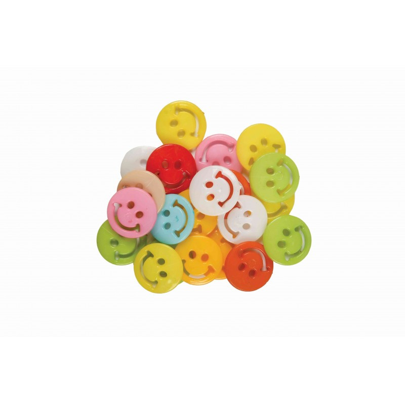 Accesorii creatie - nasturi zambareti plastic, 17mm, set 28 buc, Colorarte Accesorii creatie - nasturi zambareti plastic, 17mm, set 28 buc, Colorarte