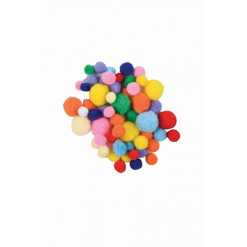 Accesorii creatie - Pom Pom textil, diverse culori, 10-25mm, diverse dimensiuni, set 60 buc, Colorarte, 33620 Accesorii creatie - Pom Pom textil, diverse culori, 10-25mm, diverse dimensiuni, set 60 buc, Colorarte, 33620