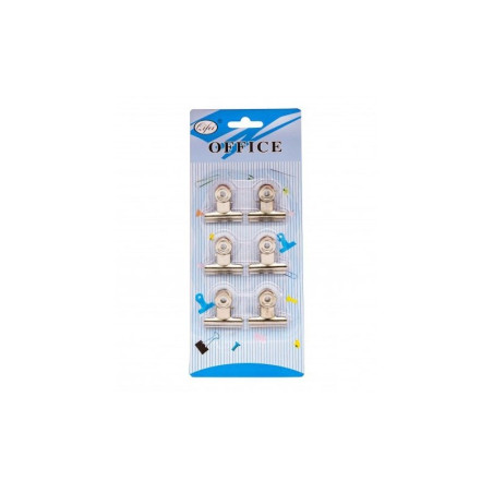 Clipsuri metalice Office Cover A1025, 28mm, argintii, blister 6 buc