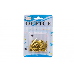 Clema metalica documente Office Cover P50185, 25mm, tip piuneza, aurie, blister 30 buc