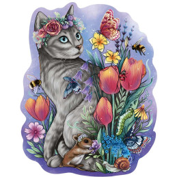 Ravensburger - Puzzle lemn contur pisicuta 150 piese
