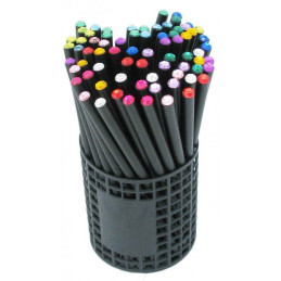 Creion grafit CNX Diamant KS2604, HB, corp rotund negru, acryl, cap diverse culori