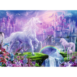 Puzzle unicorni la castel 100 piese starline cu sclipici