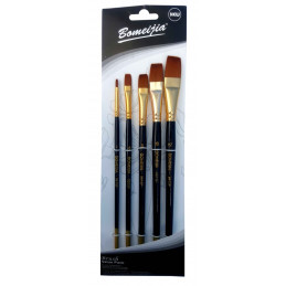 Pensula Cnx Bomeijia A5015F, varf nylon lat, nr. 2,6,8,10,12, set 5 buc