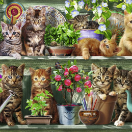 Puzzle Pisici Pe Raft, 500 Piese
