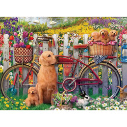 Puzzle Catelusi Pe Bicicleta, 500 Piese