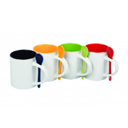 Cana ceramica CNX+lingurita, pentru personalizat, diverse culori