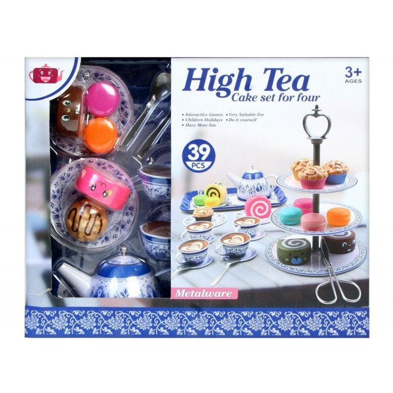 Set de ceai - High tea cake - metalic, cu accesorii pentru prejituri, 39 de piese, MegaCreative 419214, 3+ ani Set de ceai - High tea cake - metalic, cu accesorii pentru prejituri, 39 de piese, MegaCreative 419214, 3+ ani