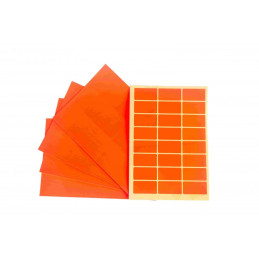 Etichete autocolante CNX, 24/A5, 23x50mm, permanente, colturi rotunjite, rosu, top 10 coli (240 etichete)