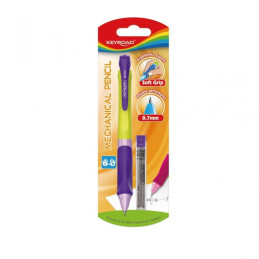 Creion mecanic Keyroad KR971506, 0.7mm, grip ergonomic, corp plastic diverse culori, blister (+1 set mine)