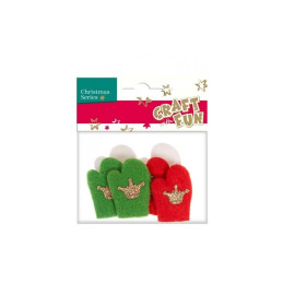 Accesorii craft - manusi, fetru, diverse culori, set 6 buc, Craft with Fun, 384007