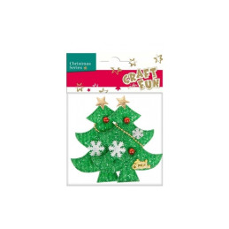 Accesorii craft - brad Craciun, textil, verde, set 2 buc, Craft with Fun, 412879
