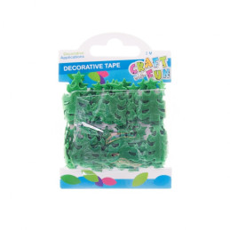 Banda decorativa - brad, 3cm x 2m, fetru, verde, Craft with Fun, Decorative Tape, 463512