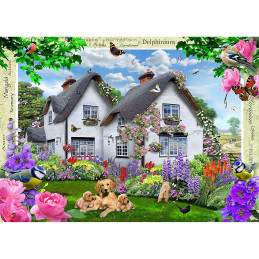 Puzzle Casuta Cu Flori Si Animale, 1000 Piese