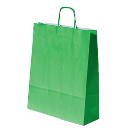 Punga cadou Papiroti 04623 / 00567, A3, 32x41x12cm, 100g/mp, verde, manere din hartie rasucita