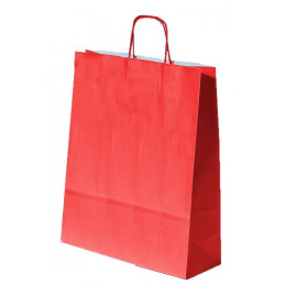 Punga cadou Papiroti 16091 / 00572, A3, 32x41x12cm, 100g/mp, rosie, manere din hartie rasucita