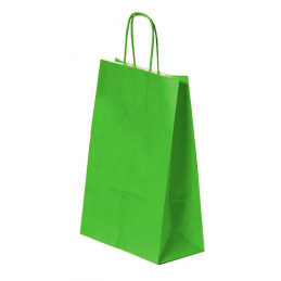 Punga cadou Papiroti 04522 / 00502, A4, 22x31x10cm, 90g/mp, verde, manere din hartie rasucita