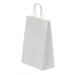 Punga cadou Papiroti 97715 / 01187, A4, 22x31x10cm, 90g/mp, alba, manere din hartie rasucita