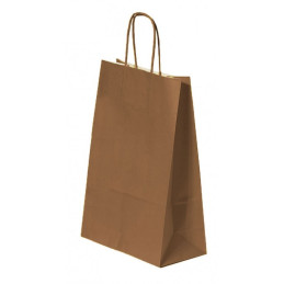 Punga cadou Papiroti 97716 / 01188, A4, 22x31x10cm, 90g/mp, kraft, manere din hartie rasucita