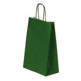 Punga cadou Papiroti 99168 / 93989, A4, 22x31x10cm, 90g/mp, verde inchis, manere din hartie rasucita