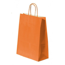 Punga cadou Papiroti 04530 / 00562, B4, 26x35x12cm, 90g/mp, portocalie, manere din hartie rasucita