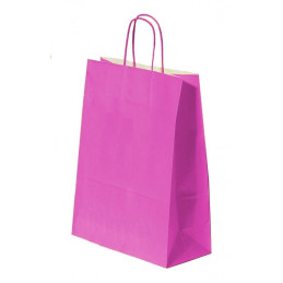 Punga cadou Papiroti 04535 / 00558, B4, 26x35x12cm, 90g/mp, roz, manere din hartie rasucita