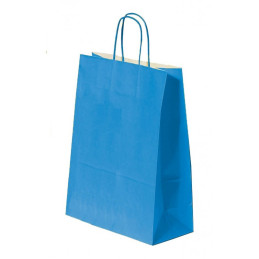 Punga cadou Papiroti 04536 / 00553, B4, 26x35x12cm, 90g/mp, albastra, manere din hartie rasucita