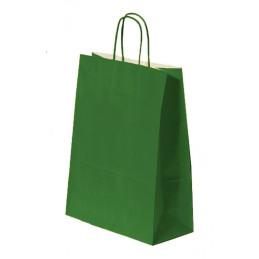 Punga cadou Papiroti 04622 / 00479, B5, 18x22x8cm, 90g/mp, verde, manere din hartie rasucita