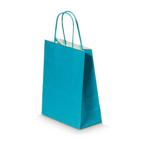 Punga cadou Papiroti 04624 / 00480, B5, 18x22x8cm, 90g/mp, albastra, manere din hartie rasucita