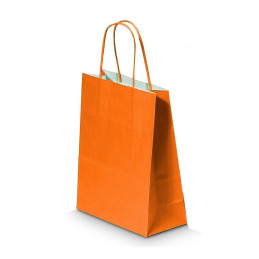 Punga cadou Papiroti 04626, B5, 18x22x8cm, 90g/mp, portocalie, manere din hartie rasucita
