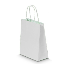 Punga cadou Papiroti 15827 / 00640, B5, 18x22x8cm, 90g/mp, alba, manere din hartie rasucita