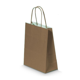 Punga cadou Papiroti 15840 / 00814, B5, 18x22x8cm, 90g/mp, kraft, manere din hartie rasucita