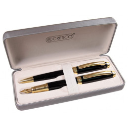 Set cadou stilou + pix Cresco Symphony 850005 SY-03, corp metalic negru clips auriu