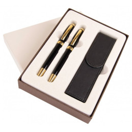Set cadou stilou + pix + etui Cresco Symphony 850006 SY-03, corp metalic negru