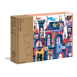 Puzzle carton 24 piese Clementoni Play for future Maxi - Castel, material reciclat, 50164 / 456695, 3+ ani