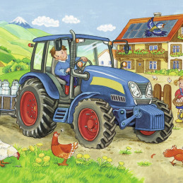 Puzzle Santier Constructii Si Ferma, 2X12 Piese