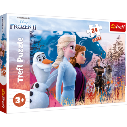 Puzzle carton 24 piese Trefl Maxi - Frozen - Magical journey, 14298 / 448071, 3+ ani