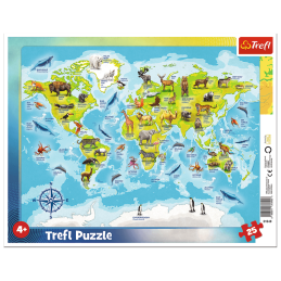 kidsmagicstore.ro|Puzzle carton 25 piese Trefl Harta lumii cu animale, 31340 / 460400, 4+ ani46,58 lei41,92 leiTreflFara stoc5900511313406