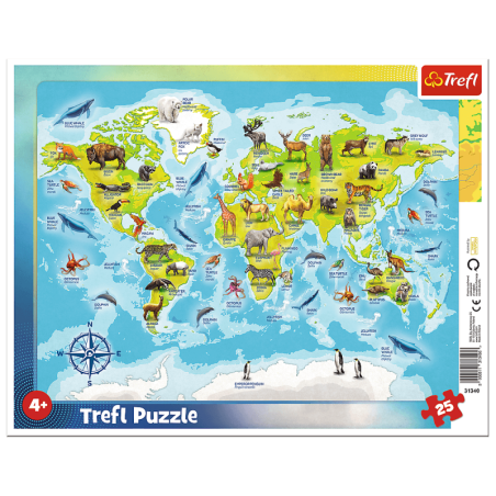 kidsmagicstore.ro|Puzzle carton 25 piese Trefl Harta lumii cu animale, 31340 / 460400, 4+ ani46,58 lei41,92 leiTreflFara stoc5900511313406
