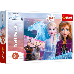 Puzzle carton 30 piese Trefl Frozen - curajul surorilor, 18253 / 448076, 3+ ani