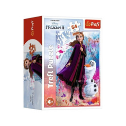 Puzzle carton 54 piese Trefl Mini - Frozen - Anna si Olaf, 19638 / 451693, 4+ ani
